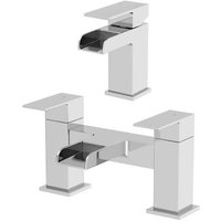 Architeckt Dakota Basin Mixer Waterfall Tap and Bath Mixer Waterfall Tap Set