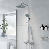 Architeckt Round Thermostatic Bar Mixer Shower with Adjustable & Fixed Head - Round