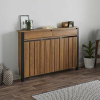 Vale Designs Wood and Black Radiator Cover - Medium with Drawer 1190mm