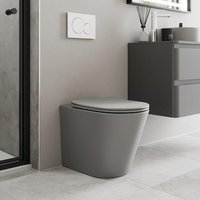 Affine Back to Wall Rimless Toilet Matt Grey & Soft Close Seat
