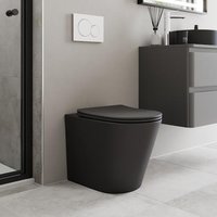 Affine Back to Wall Rimless Toilet Matt Black & Soft Close Seat