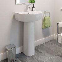 Affine Bordeaux Full Pedestal 550mm 1 Tap Hole Bathroom Basin