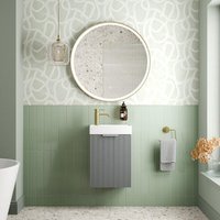 Artis Fluted Wall Hung Grey Vanity Unit - 400mm