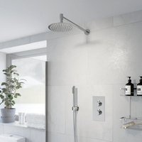 Architeckt Round Thermostatic Mixer Shower - Concealed with Wall Fixed Head & Handset