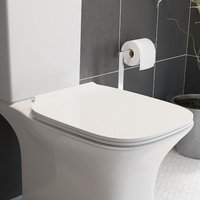 Affine Bayeux Slim Soft Close Square Luxury Toilet Seat - Top Fix White