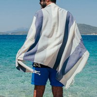Blue Grey Balat Turkish Towel, Multi-Coloured