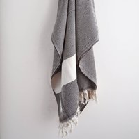 Chocolate Brown Diamond Turkish Towel, Grey