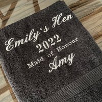 Black Embroidered Royal Egyptian Collection Bath Towel, Black