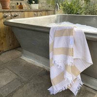 Coastal Stripe Peshtemal Towel Citron, Yellow