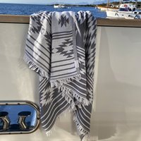Cappadocia Patterned Peshtemal Towel Volcanic Grey, Grey/White