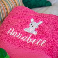 Children's Personalised Bunny Bath Towel, Multiple Choices Available