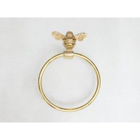 Brass Bee Bathroom Towel Ring With Bee Brass, Gold
