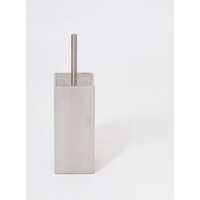 Solid Oak Oyster White Contemporary Toilet Brush, Natural