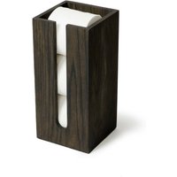 Solid Dark Oak Contemporary Roll Holder, Brown