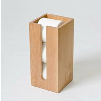Solid Natural Oak Contemporary Roll Holder, Brown