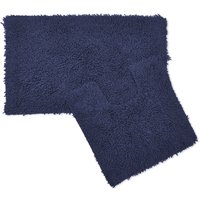 Tumble Twist Navy Pure Cotton 2 Piece Bath Mat Set