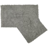 Tumble Twist Silver Grey Pure Cotton 2 Piece Bath Mat Set