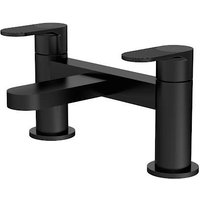 Aquari Contour Matt Black Fluted Bath Mixer Tap