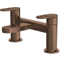 Aquari Contour Brushed Bronze Fluted Bath Mixer Tap