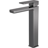 Aquari Quadro Brushed Pewter High Rise Basin Mixer Tap