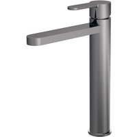 Aquari Curvo Brushed Pewter High Rise Basin Mixer Tap