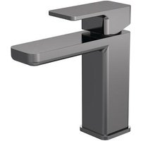 Aquari Quadro Brushed Pewter Basin Mixer Tap with Waste