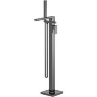 Aquari Quadro Brushed Pewter Freestanding Bath Shower Mixer Tap
