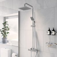 Architeckt Round Thermostatic Bar Mixer Shower with Adjustable & Fixed Head - Square