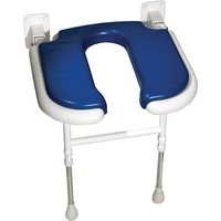 AKW Horseshoe Folding Moulded Blue Padded Shower Seat with Support Legs - 04100P