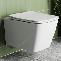 Affine Slim Soft Close Square Toilet Seat - Top Fix Gloss White