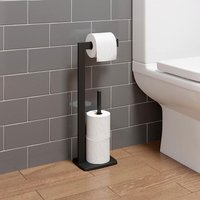 Architeckt Black Freestanding Square Toilet Roll Holder