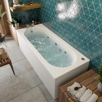 Vitura Curved Whirlpool Bath with 6 Jets - Single Ended 1700 x 700mm