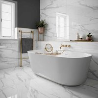 Amiata Kallone White Marble Gloss Porcelain Wall & Floor Tiles 600 x 1200mm