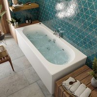 Vitura Curved Whirlpool Bath with 14 Jets - Double Ended 1600 x 750mm