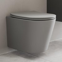 Affine Slim Soft Close D-Shape Toilet Seat - Top Fix Grey