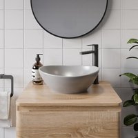 Affine Oval Countertop Basin Matt Grey - 408 x 330mm