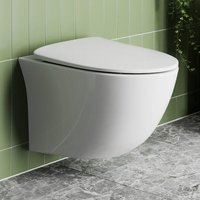 Affine Slim Soft Close D-Shape Toilet Seat - Top Fix Gloss White