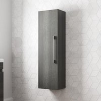 Artis Breeze Grey Wood Wall Hung Tall Bathroom Storage Cabinet - 1200 x 350mm