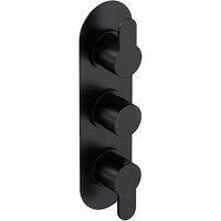 Aquari Curvo Concealed Thermostatic Shower Valve - Black, Triple Outlet