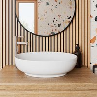 Affine Oval Countertop Basin Gloss White - 505 x 398mm
