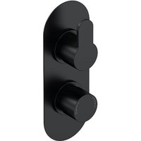 Aquari Curvo Concealed Thermostatic Shower Valve - Black, Twin Outlet