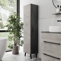 Vitusso Idro Grey Freestanding Tall Bathroom Storage Cabinet - 1380 x 350mm