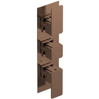 Aquari Quadro Concealed Thermostatic Shower Valve - Bronze, Triple Outlet