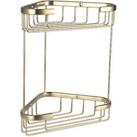 Architeckt Baskets Open Double Corner Shower Caddy - Brushed Brass