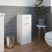Alpine White Gloss Laundry Bathroom Storage Unit - 300mm