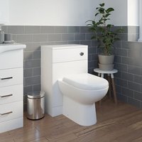 Alpine White Back To Wall Toilet Unit & D Shape Saturn Toilet 500mm x 300mm