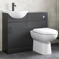 Alpine Black Toilet & Vanity Unit with Basin - 950mm