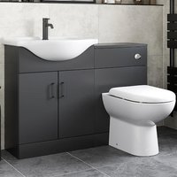 Alpine Black Toilet & Vanity Unit with Basin - 1150mm