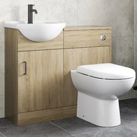 Alpine Oak Wood Toilet & Vanity Unit with Basin - 950mm