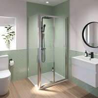 Luxura Bifold Shower Enclosure 1000 x 760mm with Tray - 4mm